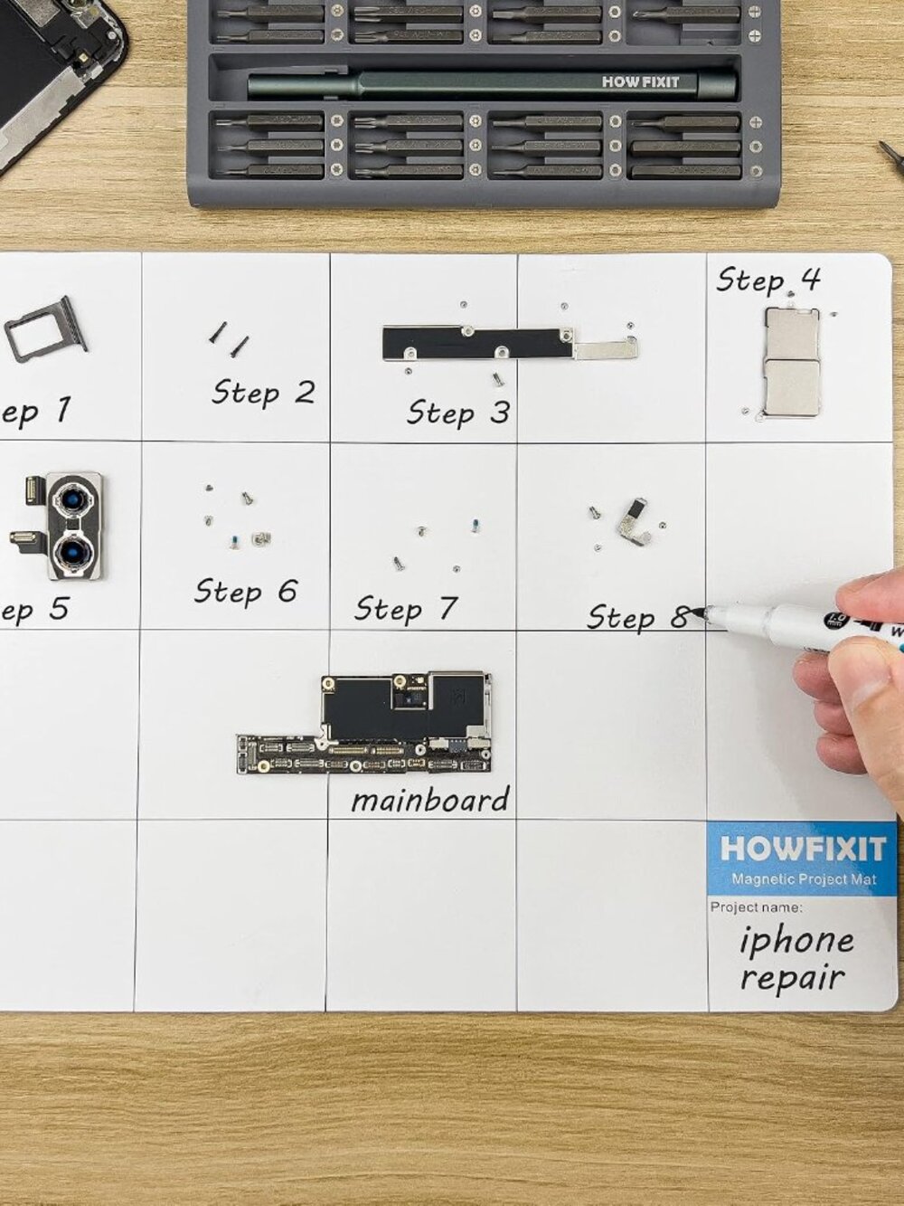 Magnetic Project Mat and Screw Organizer Pad for Electronics Repair, Small Parts - Picture 6 of 7